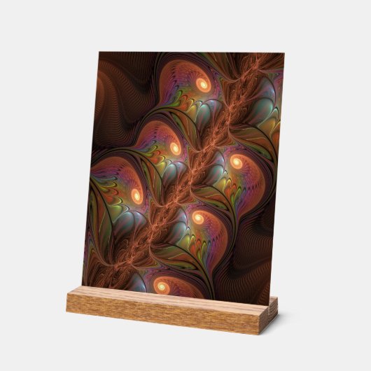 Farbiges fluoreszierendes Abstraktes trippy-Brown- Acrylschild (Winkel)