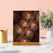 Farbiges fluoreszierendes Abstraktes trippy-Brown- Acrylschild (Hochzeit)