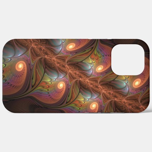 Farbiges fluoreszierendes Abstraktes trippy-Brown- Case-Mate iPhone Hülle (Rückseite (Horizontal))