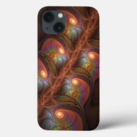 Farbiges fluoreszierendes Abstraktes trippy-Brown- Case-Mate iPhone Hülle (Rückseite)
