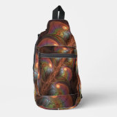 Farbiges fluoreszierendes Abstraktes trippy-Brown- Crossbody Bag (Vorderseite)