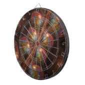 Farbiges fluoreszierendes Abstraktes trippy-Brown- Dartscheibe (Vorderseite rechts)