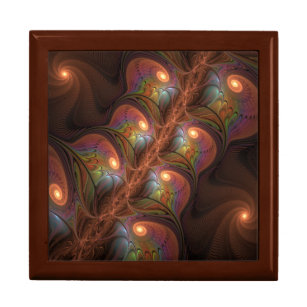Farbiges fluoreszierendes Abstraktes trippy-Brown- Erinnerungskiste