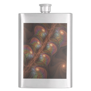 Farbiges fluoreszierendes Abstraktes trippy-Brown- Flachmann
