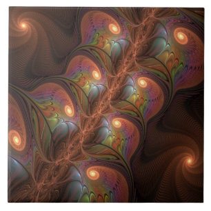 Farbiges fluoreszierendes Abstraktes trippy-Brown- Fliese