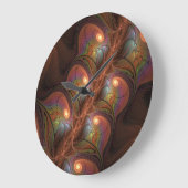 Farbiges fluoreszierendes Abstraktes trippy-Brown- Große Wanduhr (Winkel)