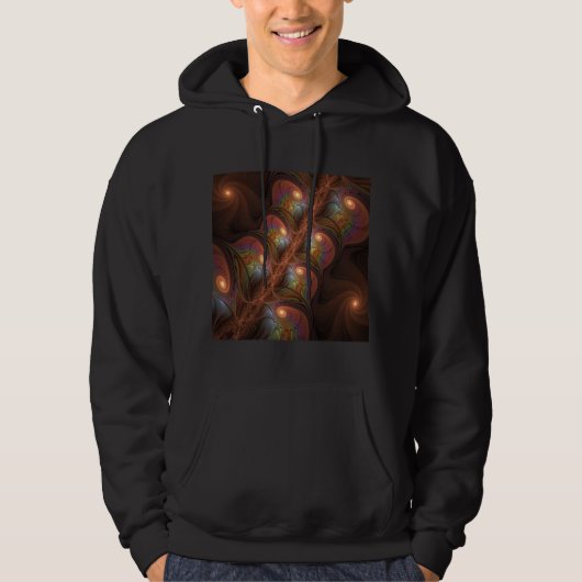 Farbiges fluoreszierendes Abstraktes trippy-Brown- Hoodie (Vorderseite)