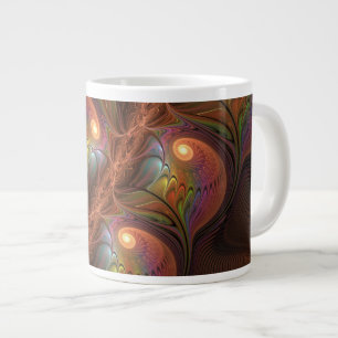Farbiges fluoreszierendes Abstraktes trippy-Brown- Jumbo-Tasse