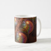Farbiges fluoreszierendes Abstraktes trippy-Brown- Kaffeetasse (VorderseiteRechts)