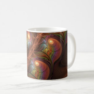 Farbiges fluoreszierendes Abstraktes trippy-Brown- Kaffeetasse