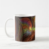 Farbiges fluoreszierendes Abstraktes trippy-Brown- Kaffeetasse (Links)