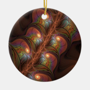 Farbiges fluoreszierendes Abstraktes trippy-Brown- Keramik Ornament