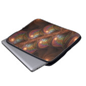 Farbiges fluoreszierendes Abstraktes trippy-Brown- Laptopschutzhülle (Vorne Knopf)