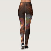 Farbiges fluoreszierendes Abstraktes trippy-Brown- Leggings (Rückseite)