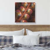 Farbiges fluoreszierendes Abstraktes trippy-Brown- Leinwanddruck (Insitu (Schlafzimmer))