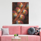Farbiges fluoreszierendes Abstraktes trippy-Brown- Leinwanddruck (Insitu (Wohnzimmer))
