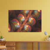 Farbiges fluoreszierendes Abstraktes trippy-Brown- Leinwanddruck (Insitu (Wohnzimmer))