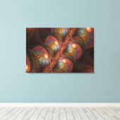 Farbiges fluoreszierendes Abstraktes trippy-Brown- Leinwanddruck (Insitu (Holzboden))