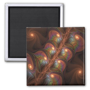 Farbiges fluoreszierendes Abstraktes trippy-Brown- Magnet
