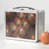 Farbiges fluoreszierendes Abstraktes trippy-Brown- Metall Brotdose (Beispiel)