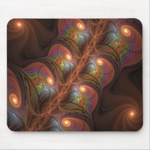 Farbiges fluoreszierendes Abstraktes trippy-Brown- Mousepad