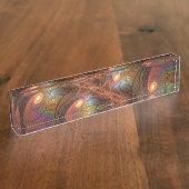 Farbiges fluoreszierendes Abstraktes trippy-Brown- Namensplakette (Seite)