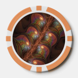 Farbiges fluoreszierendes Abstraktes trippy-Brown- Pokerchips