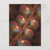 Farbiges fluoreszierendes Abstraktes trippy-Brown- Postkarte (Vorderseite)