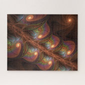 Farbiges fluoreszierendes Abstraktes trippy-Brown- Puzzle (Horizontal)