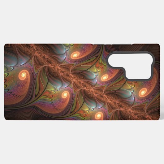 Farbiges fluoreszierendes Abstraktes trippy-Brown- Samsung Galaxy Hülle (Rückseite (Horizontal))