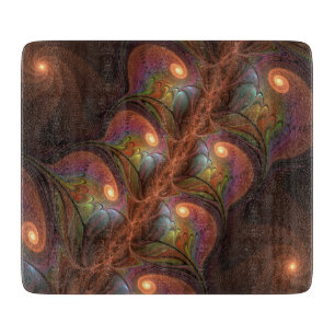 Farbiges fluoreszierendes Abstraktes trippy-Brown- Schneidebrett
