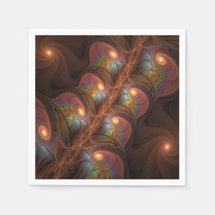 Farbiges fluoreszierendes Abstraktes trippy-Brown- Serviette
