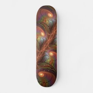 Farbiges fluoreszierendes Abstraktes trippy-Brown- Skateboard
