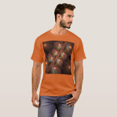 Farbiges fluoreszierendes Abstraktes trippy-Brown- T-Shirt (Vorne ganz)