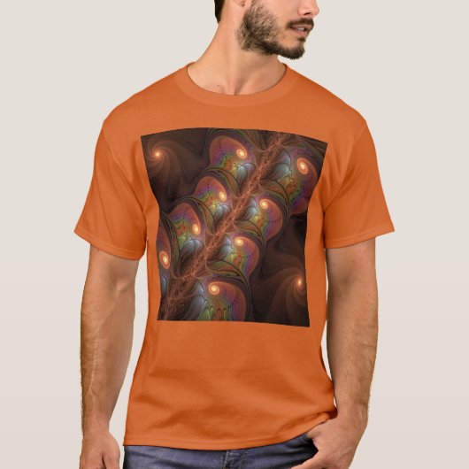 Farbiges fluoreszierendes Abstraktes trippy-Brown- T-Shirt (Vorderseite)