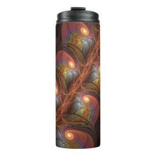 Farbiges fluoreszierendes Abstraktes trippy-Brown- Thermosbecher