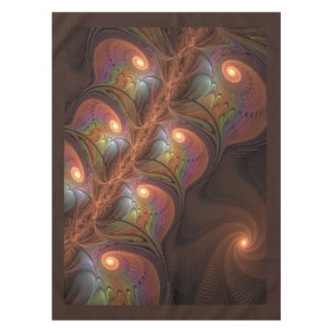 Farbiges fluoreszierendes Abstraktes trippy-Brown- Tischdecke