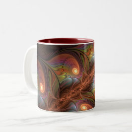 Farbiges fluoreszierendes Abstraktes trippy-Brown- Zweifarbige Tasse
