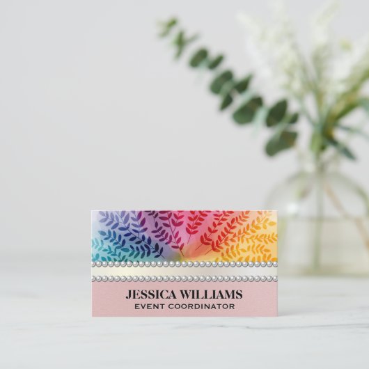 Farbiges Folientmuster | Natürlich Visitenkarte (Stehend Vorderseite)