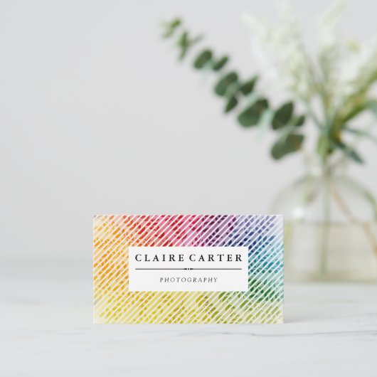 Farbiges Folientmuster | Natürlich Visitenkarte (Stehend Vorderseite)