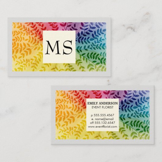 Farbiges Folientmuster | Natürlich Visitenkarte (Vorne/Hinten)
