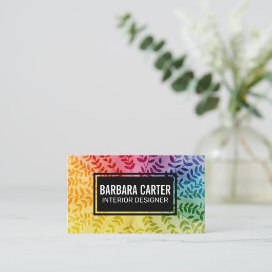 Farbiges Folientmuster | Natürlich Visitenkarte (Stehend Vorderseite)