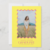 Farbiges Foto 2025 Elementare Graduate Wavy Frame Ankündigung (Vorderseite)