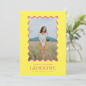 Farbiges Foto 2025 Elementare Graduate Wavy Frame Ankündigung (Stehend Vorderseite)