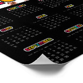 Farbiges Foto 2025 Schwarzer Kalender Poster (Ecke)
