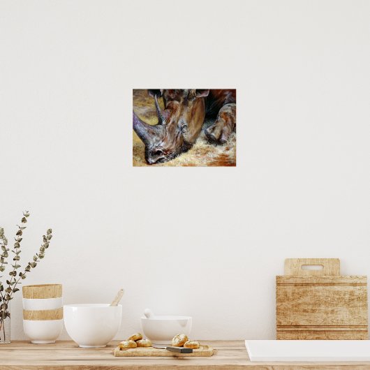 Farbiges Foto aus Rhinozeros Poster (Küche)