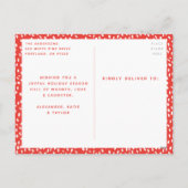 Farbiges Foto der Modernen Freude Feiertagspostkarte (Rückseite)