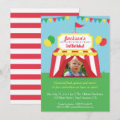 Farbiges Foto des Carnival Kindergeburtstag Einladung (Vorne/Hinten)