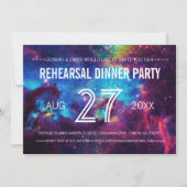 Farbiges Foto Galaxie Probe Abendessen Einladung (Vorderseite)