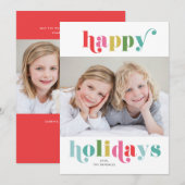 Farbiges Foto Happy Feiertagskarte (Vorne/Hinten)